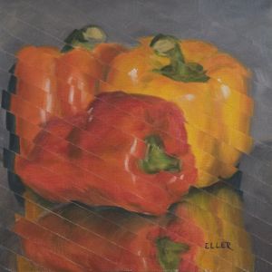 Sliced Peppers  9 x 9  Oil